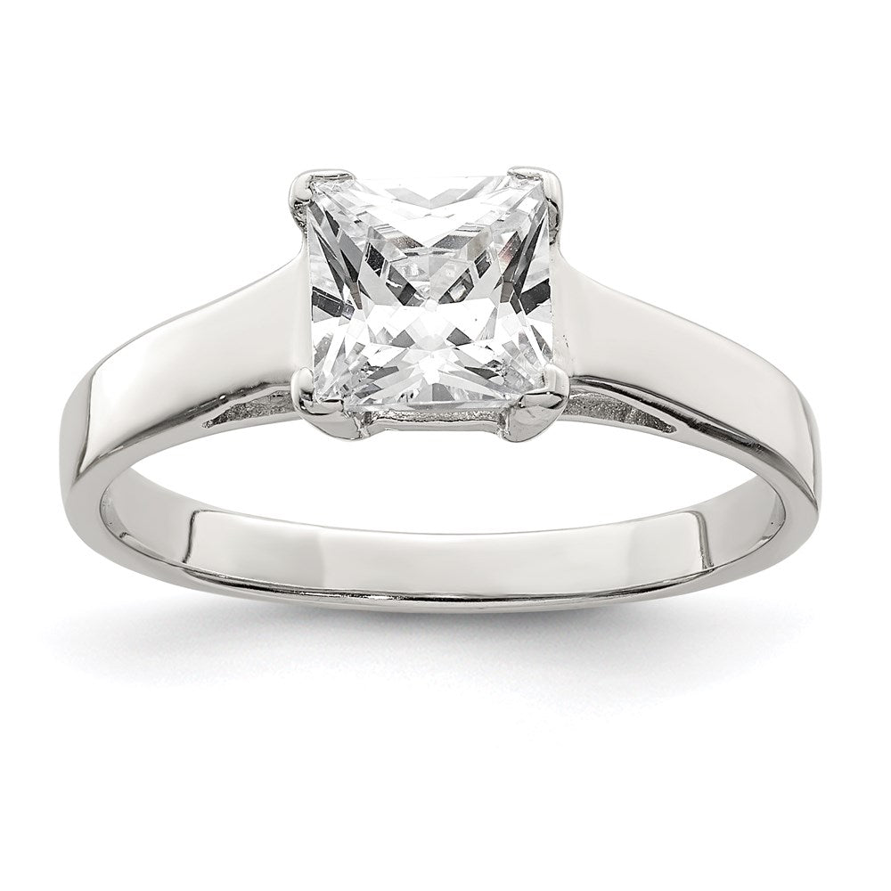Sterlingsilber Rhodiniert Zirkonia Ring