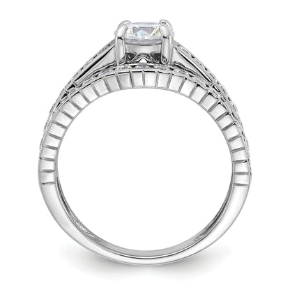 Sterlingsilber Rhodiniert 2 Stück Zirkonia Größe 6 Hochzeit Set Ring