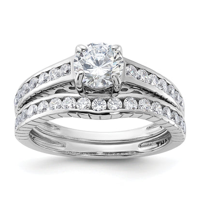 Sterlingsilber Rhodiniert 2 Stück Zirkonia Größe 6 Hochzeit Set Ring