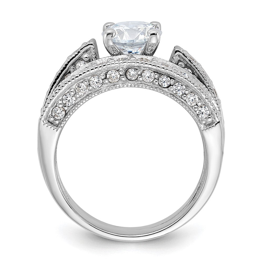 Sterlingsilber Rhodiniert 2 Stück Zirkonia Hochzeit Set Ring
