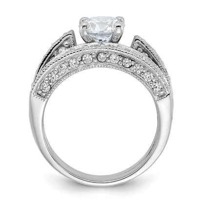 Sterlingsilber Rhodiniert 2 Stück Zirkonia Hochzeit Set Ring