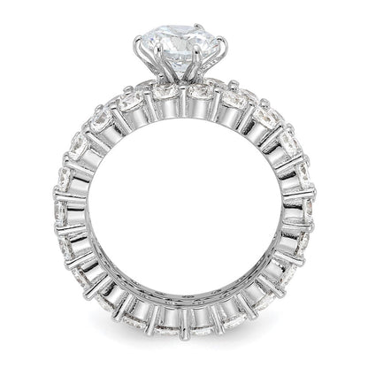Sterlingsilber Rhodiniert Zirkonia 2 Stück Hochzeit Set Ring