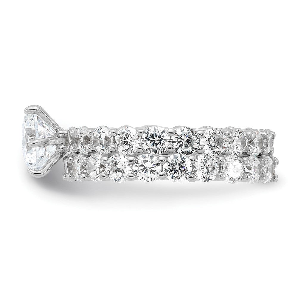 Sterlingsilber Rhodiniert Zirkonia 2 Stück Hochzeit Set Ring