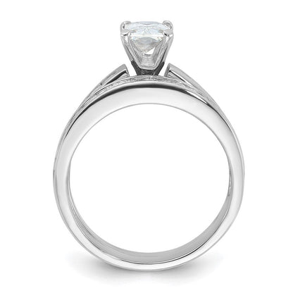 Sterlingsilber Rhodiniert 2 Stück Zirkonia Größe 6 Hochzeit Set Ring
