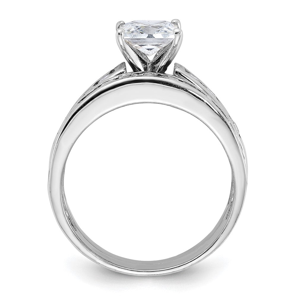 Sterlingsilber Rhodiniert 2 Stück Zirkonia Größe 6 Hochzeit Set Ring