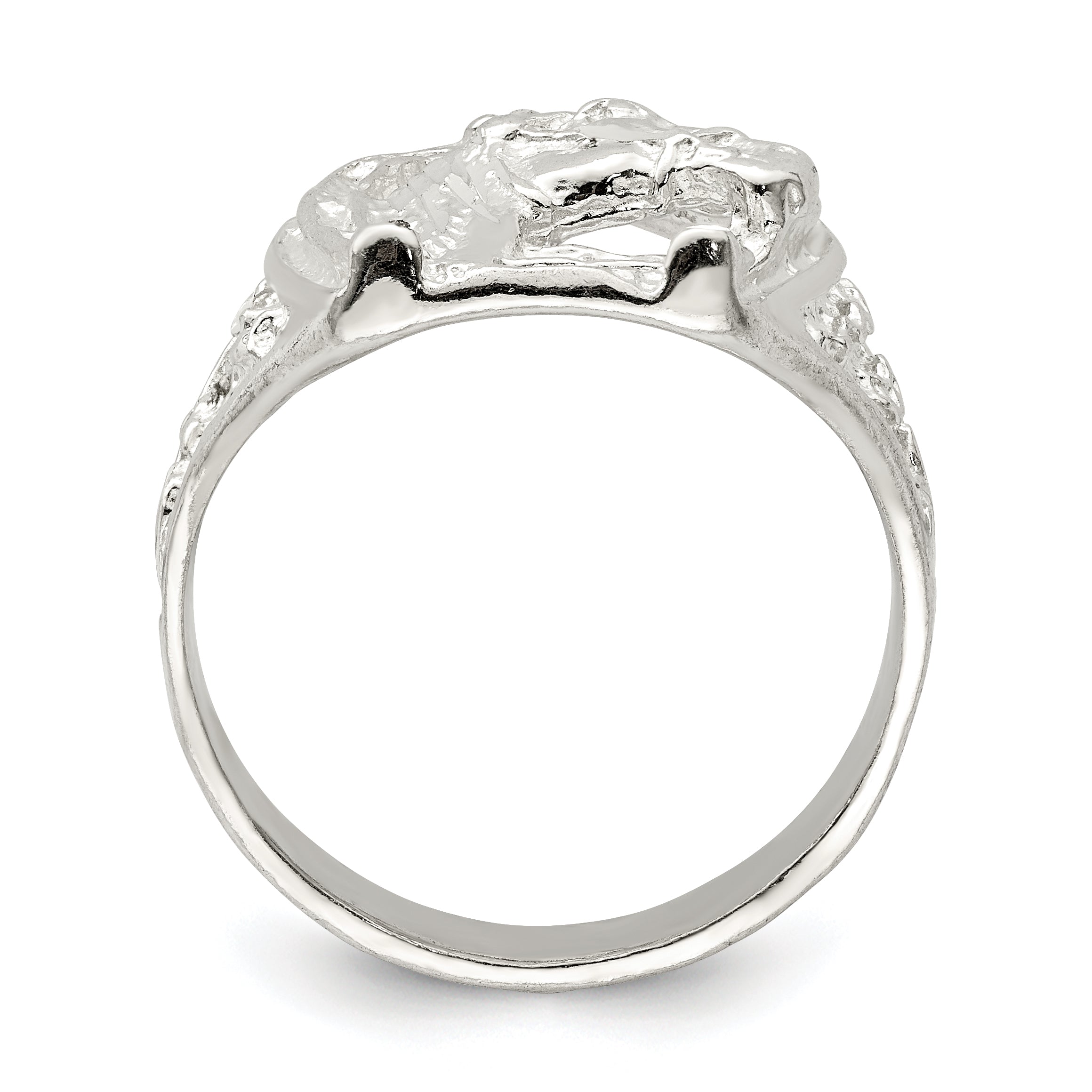 Sterlingsilber Hufeisen mit Pferd Kopf Ring