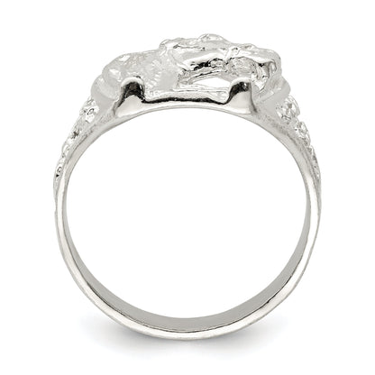 Sterlingsilber Hufeisen mit Pferd Kopf Ring
