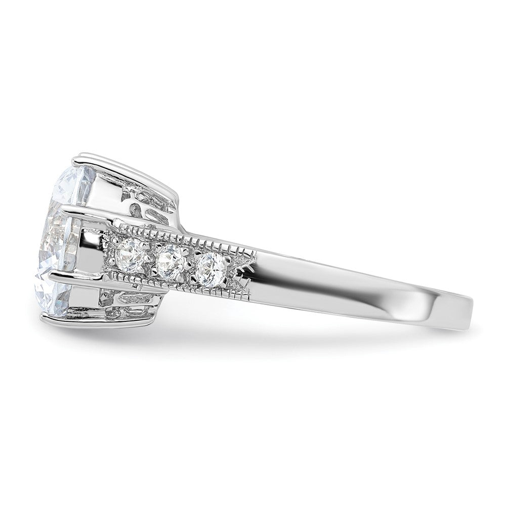 Sterlingsilber Rhodiniert Zirkonia Ring