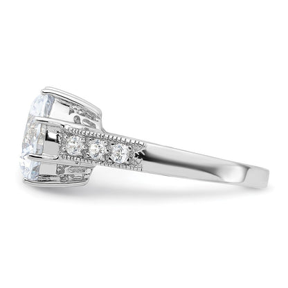 Sterlingsilber Rhodiniert Zirkonia Ring