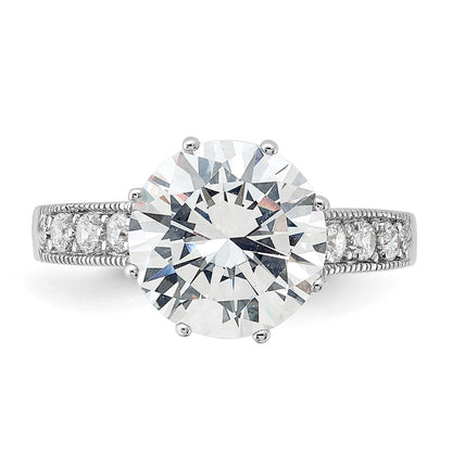 Sterlingsilber Rhodiniert Zirkonia Ring