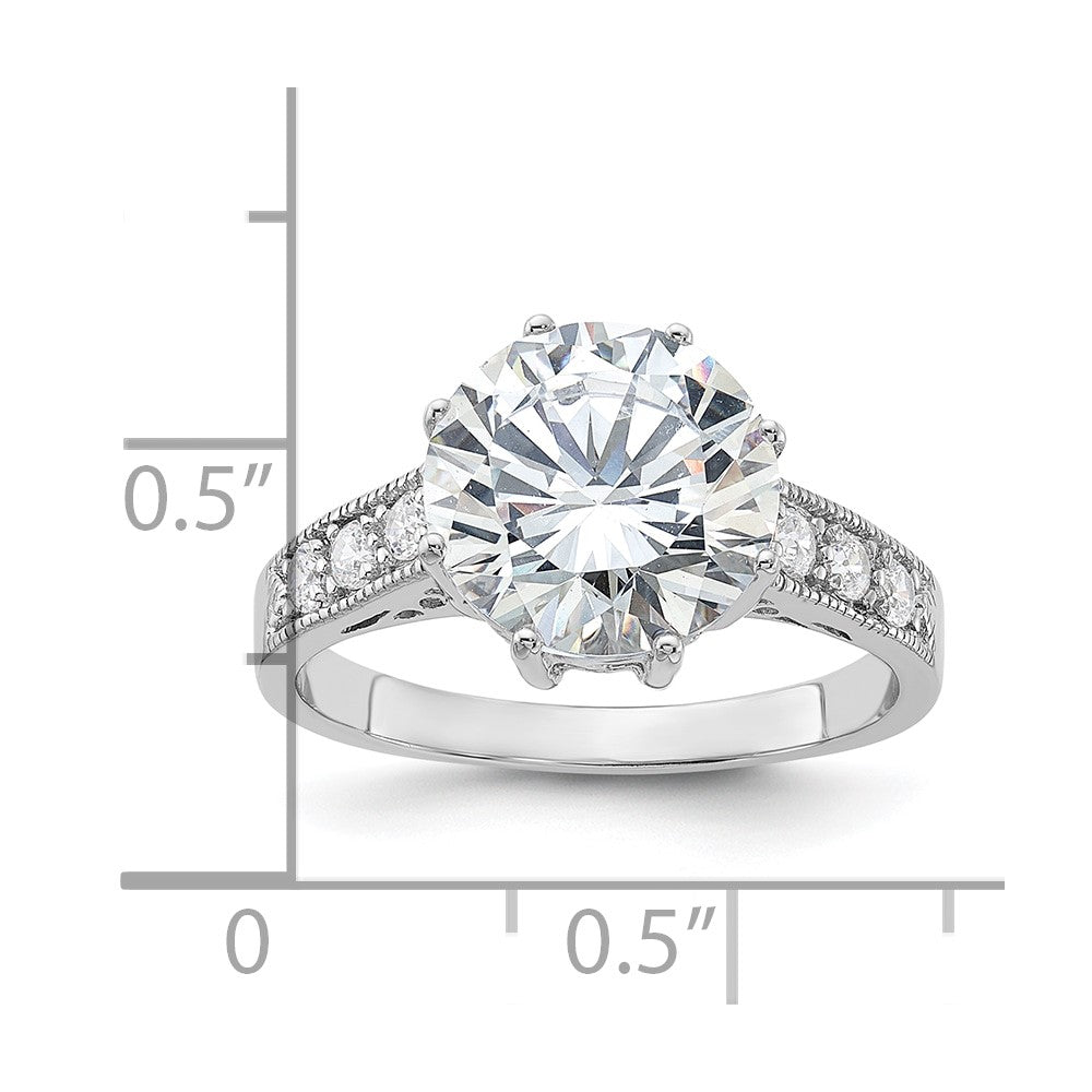 Sterlingsilber Rhodiniert Zirkonia Ring