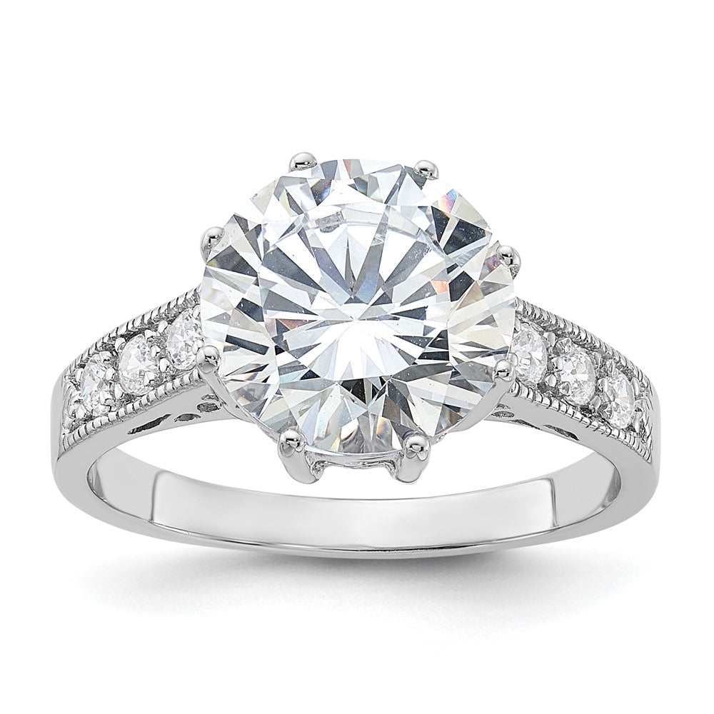 Sterlingsilber Rhodiniert Zirkonia Ring