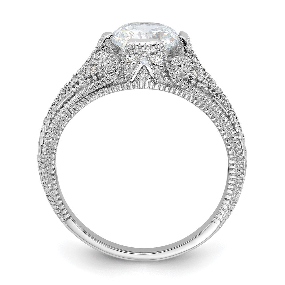 Sterlingsilber Rhodiniert Zirkonia Antik Style Ring