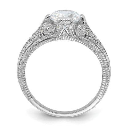 Sterlingsilber Rhodiniert Zirkonia Antik Style Ring
