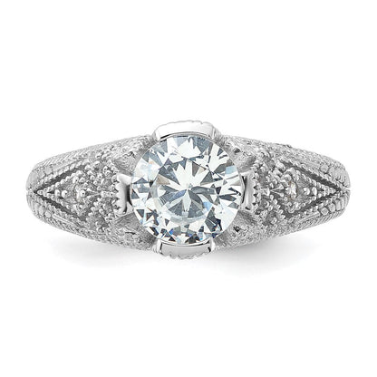 Sterlingsilber Rhodiniert Zirkonia Antik Style Ring