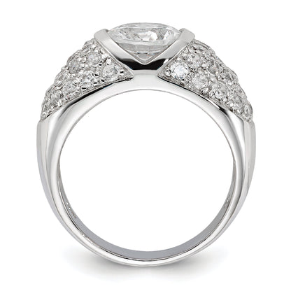 Sterlingsilber Zirkonia Gewölbt Ring