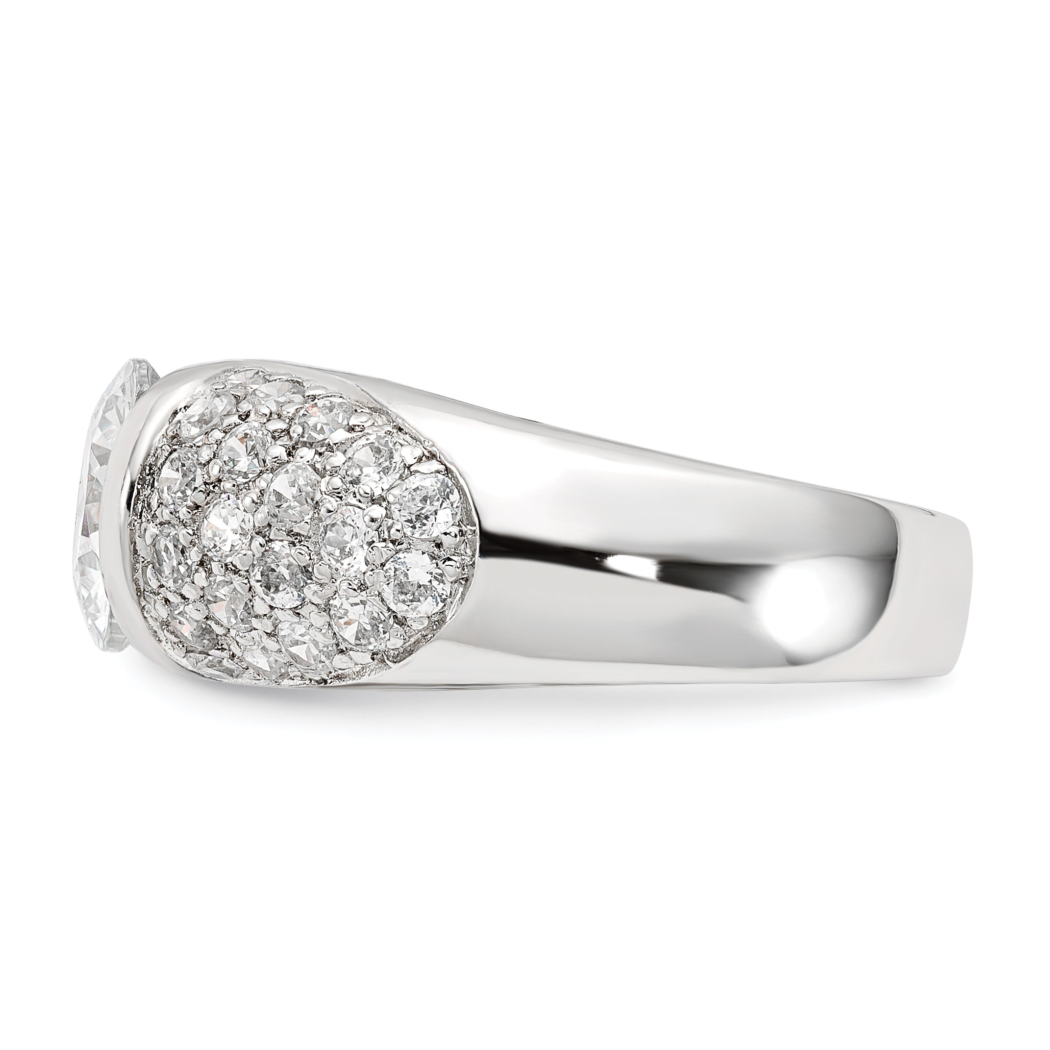 Sterlingsilber Zirkonia Gewölbt Ring