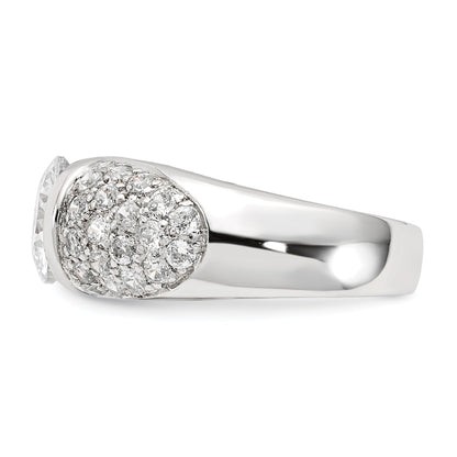 Sterlingsilber Zirkonia Gewölbt Ring