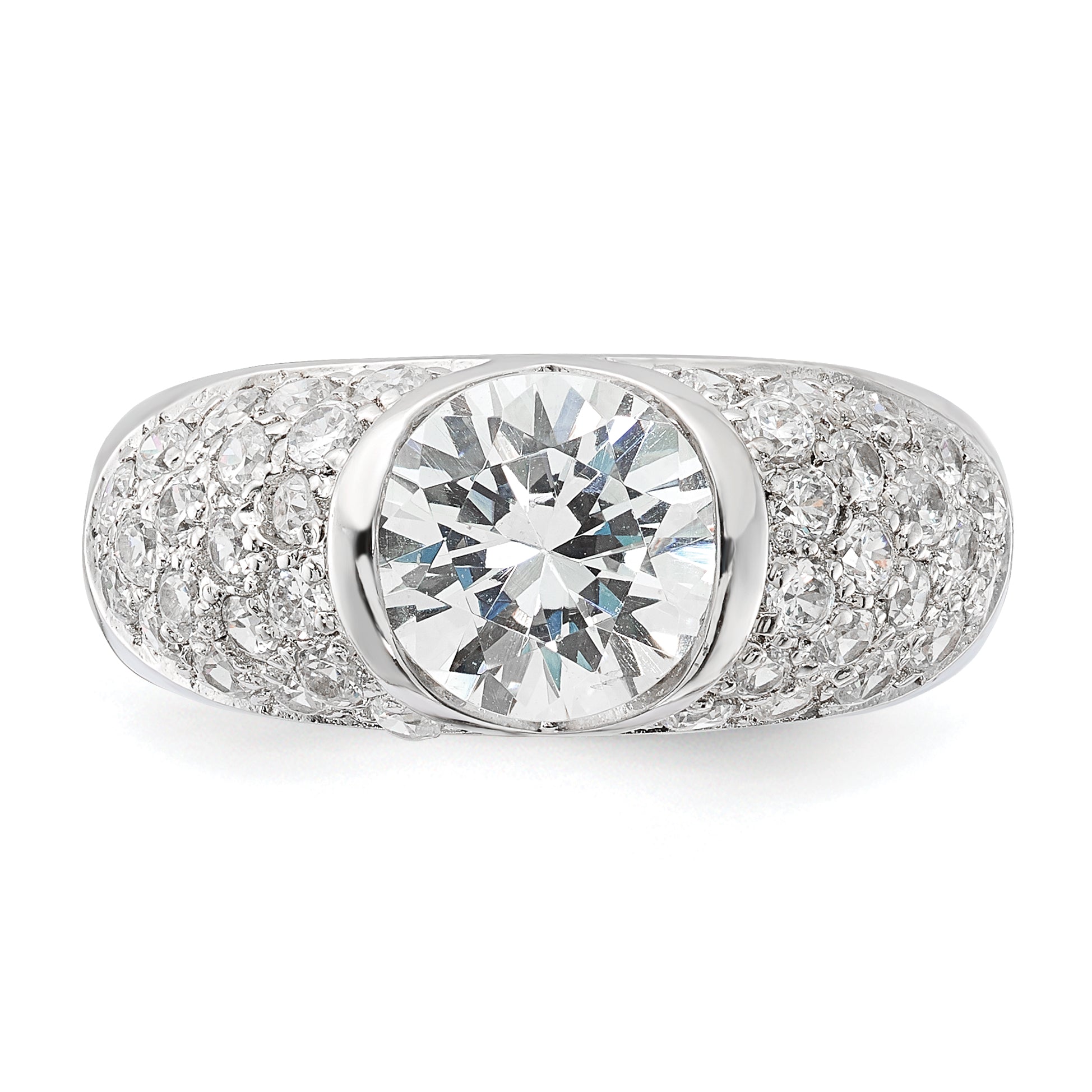 Sterlingsilber Zirkonia Gewölbt Ring