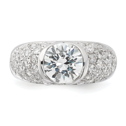 Sterlingsilber Zirkonia Gewölbt Ring