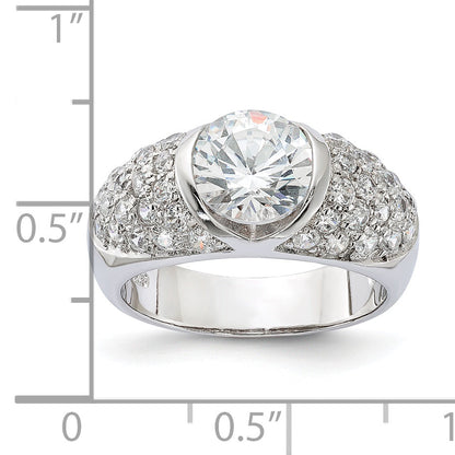 Sterlingsilber Zirkonia Gewölbt Ring