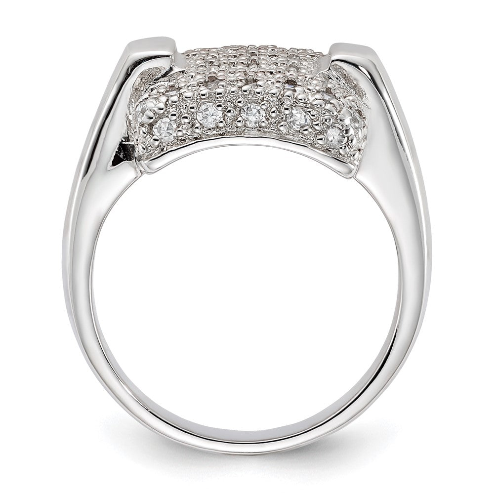 Sterlingsilber Pavé Zirkonia Quadratisch Ring (size 7 Nur)