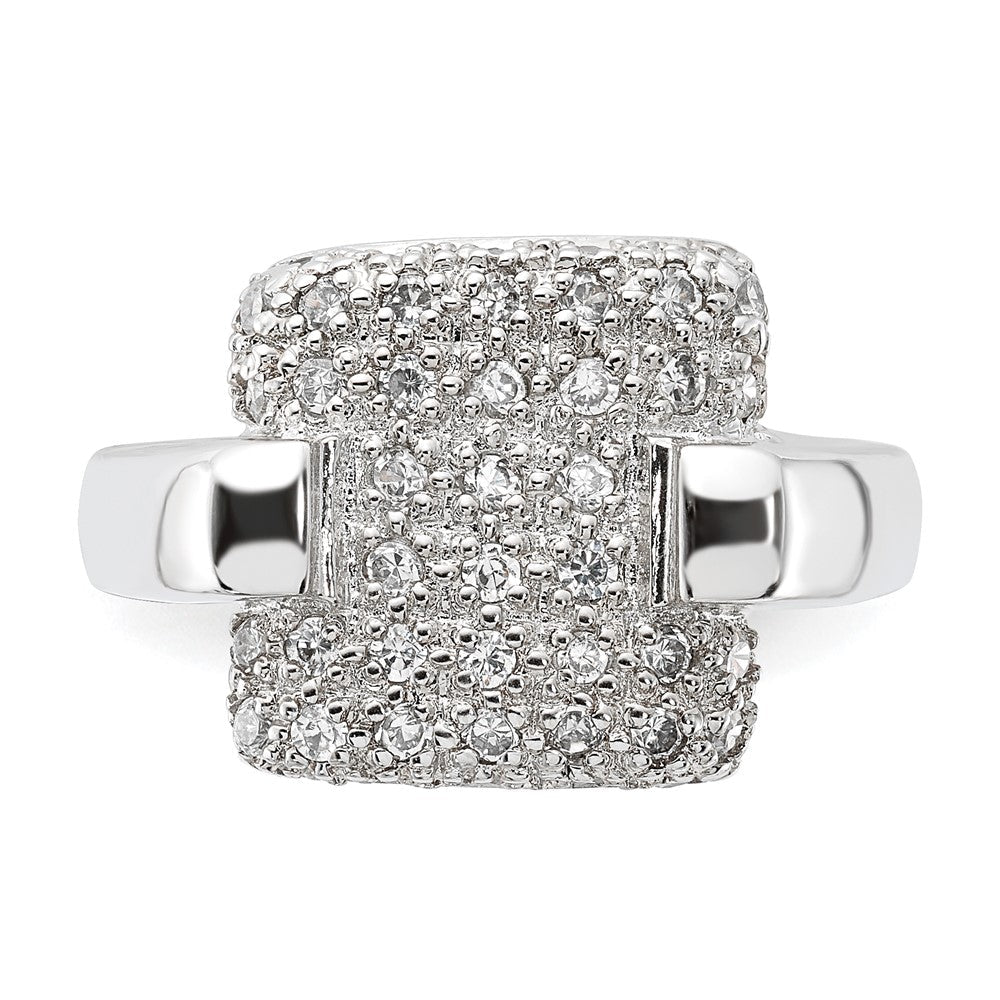 Sterlingsilber Pavé Zirkonia Quadratisch Ring (size 7 Nur)