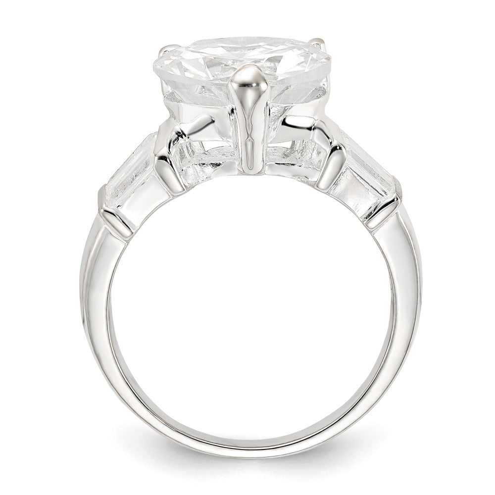 Sterlingsilber Zirkonia Herz Ring (size 7 Nur)