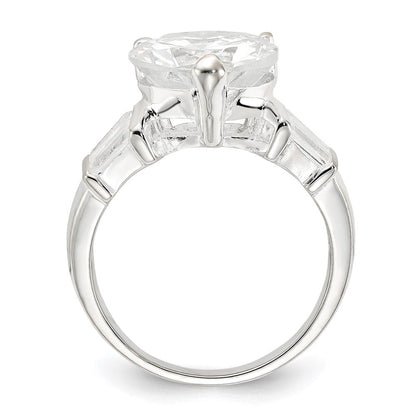 Sterlingsilber Zirkonia Herz Ring (size 7 Nur)