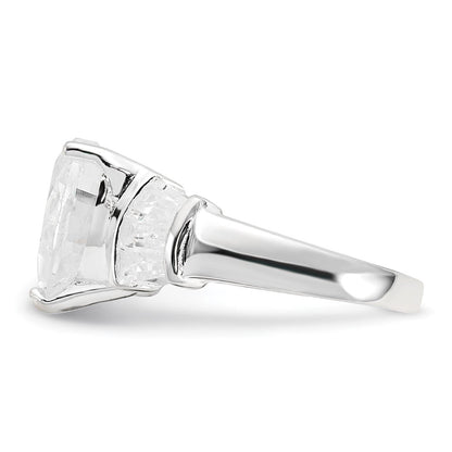 Sterlingsilber Zirkonia Herz Ring (size 7 Nur)