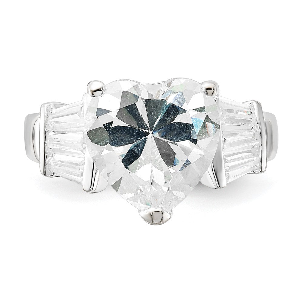 Sterlingsilber Zirkonia Herz Ring (size 7 Nur)