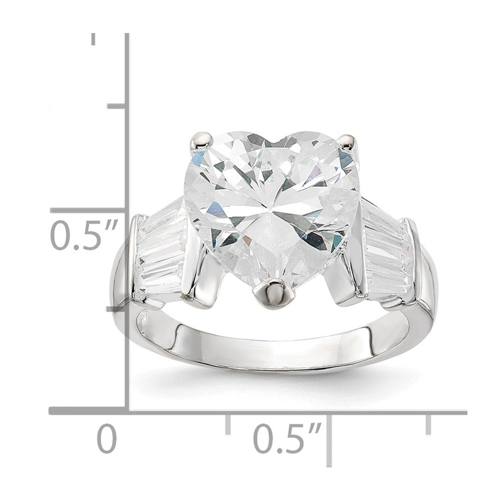 Sterlingsilber Zirkonia Herz Ring (size 7 Nur)