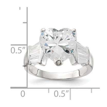 Sterlingsilber Zirkonia Herz Ring (size 7 Nur)