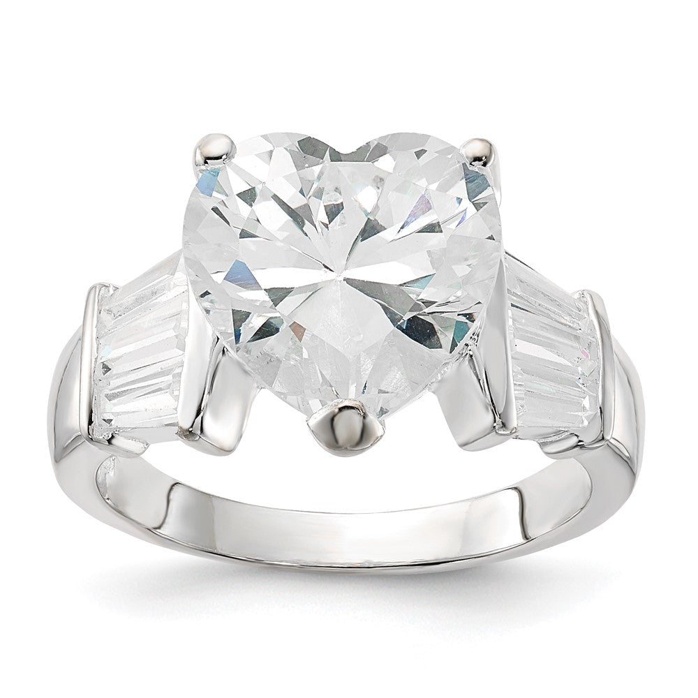 Sterlingsilber Zirkonia Herz Ring (size 7 Nur)
