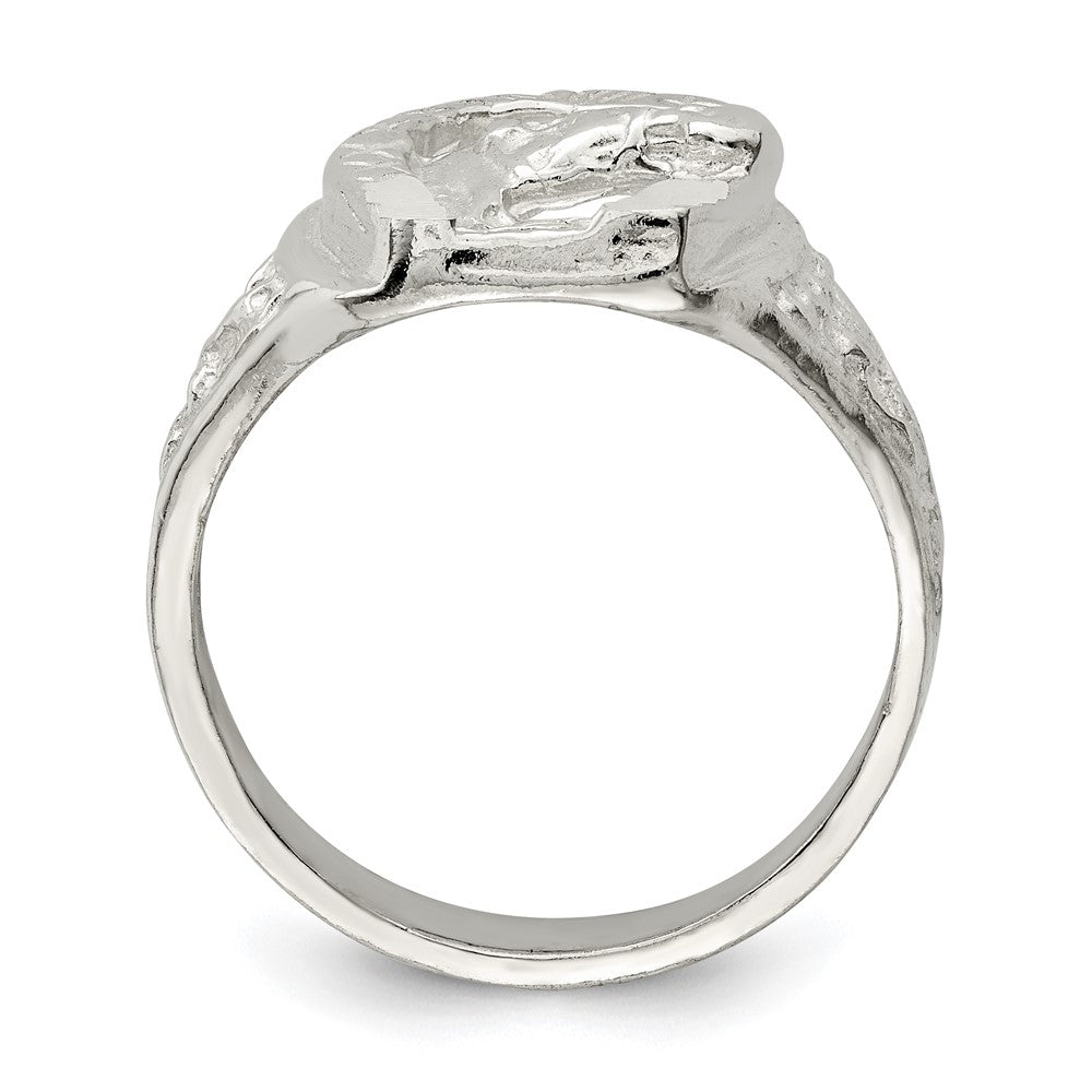 Sterlingsilber Hufeisen mit Pferd Kopf Ring