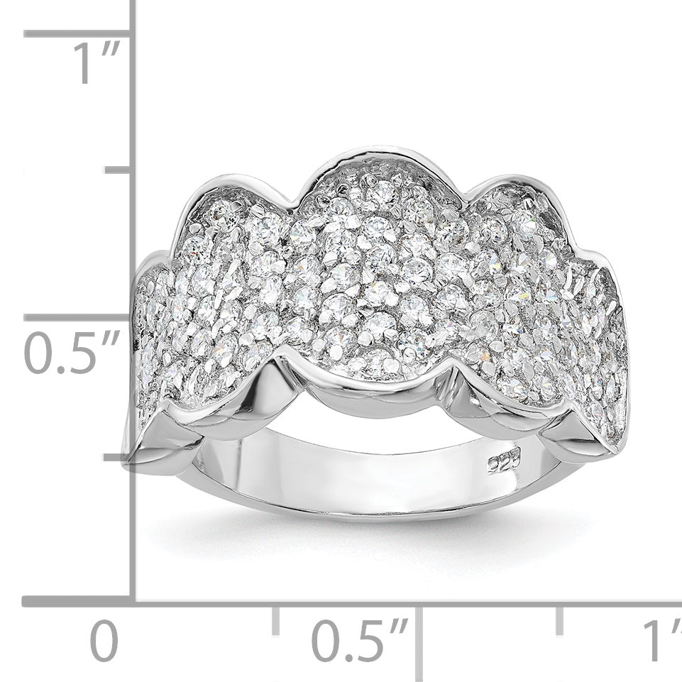 Sterlingsilber Fantasie Zirkonia Cluster Ring