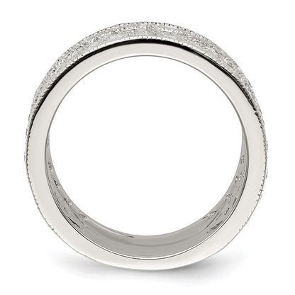 Sterlingsilber Rhodiniert Poliert Zirkonia Vintage Ring