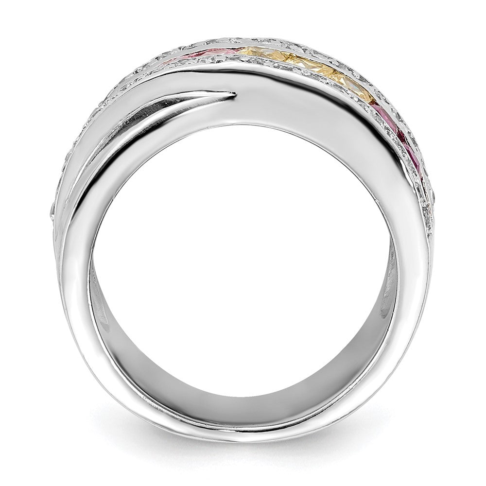 Sterlingsilber Mehrfarbig Zirkonia Ring (size 8 Nur)