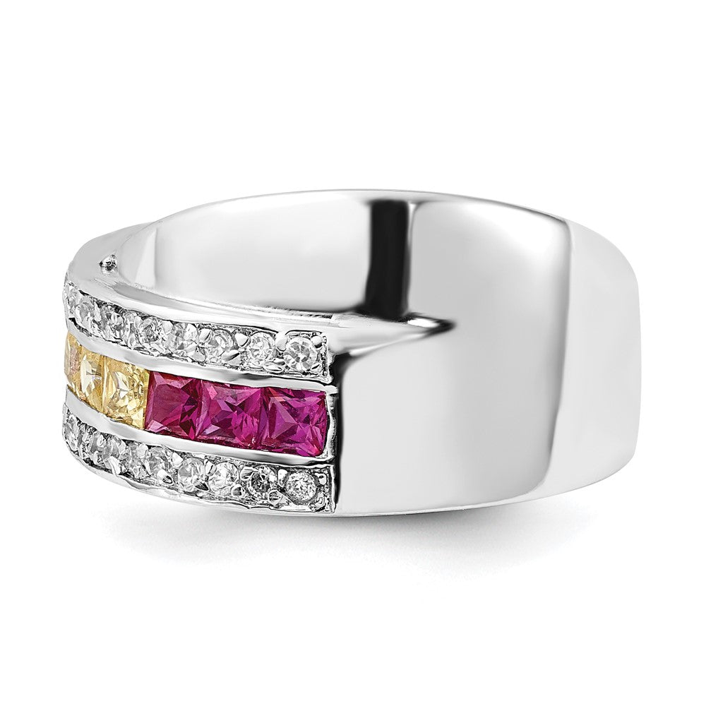 Sterlingsilber Mehrfarbig Zirkonia Ring (size 8 Nur)