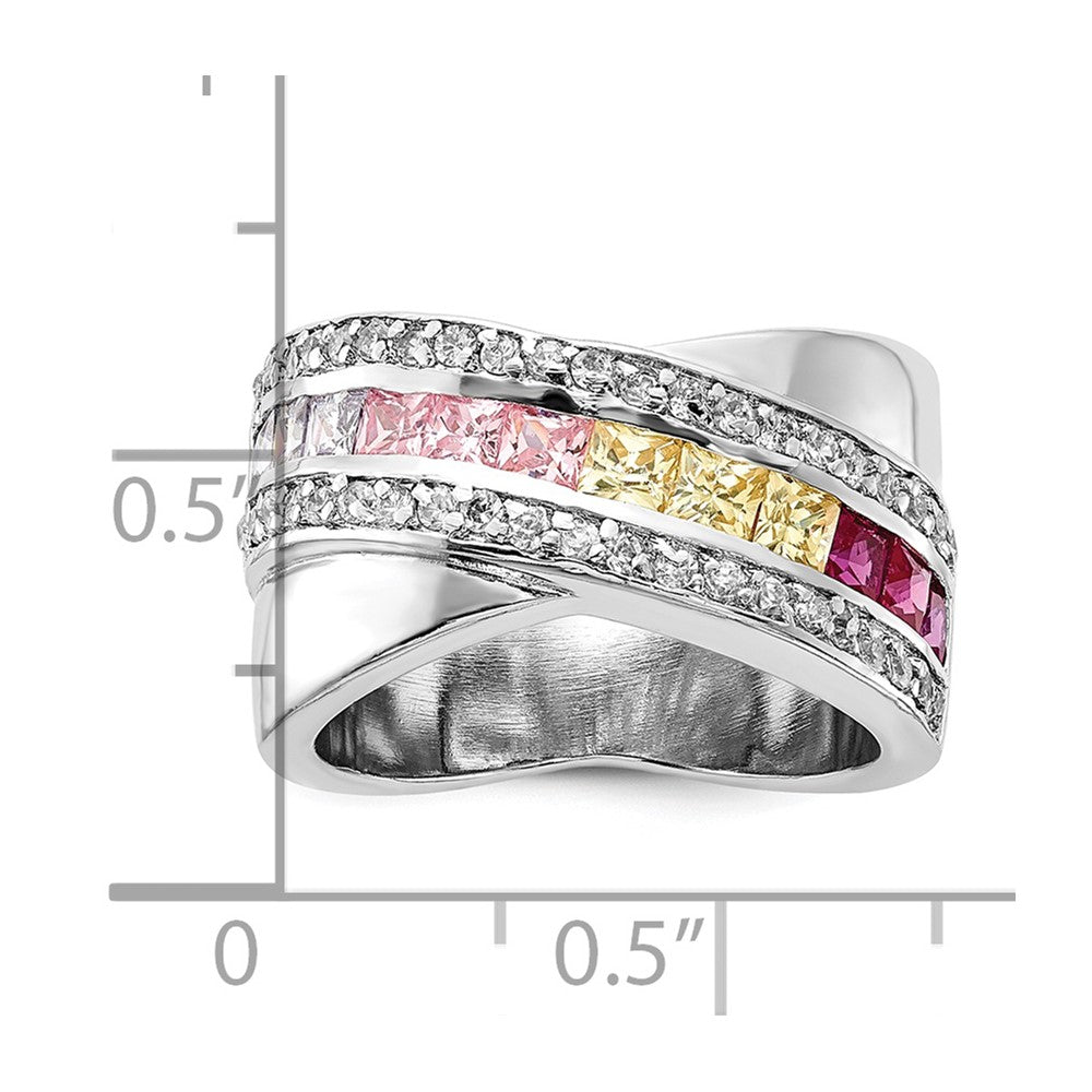 Sterlingsilber Mehrfarbig Zirkonia Ring (size 8 Nur)