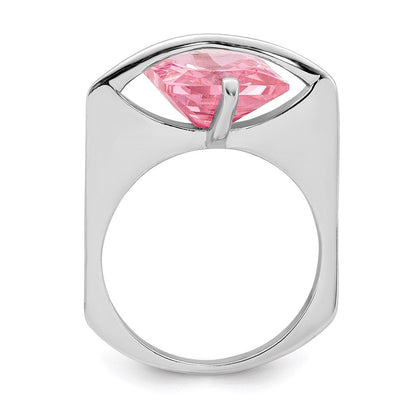 Sterlingsilber Rosa Zirkonia Ring (size 6 Nur)