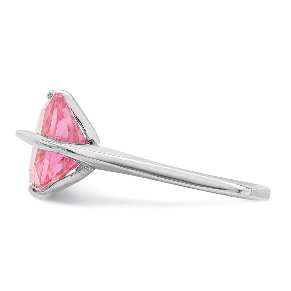 Sterlingsilber Rosa Zirkonia Ring (size 6 Nur)