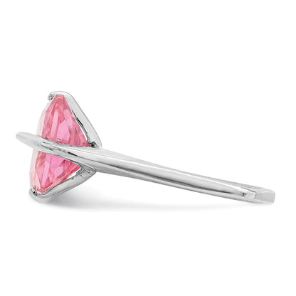 Sterlingsilber Rosa Zirkonia Ring (size 6 Nur)