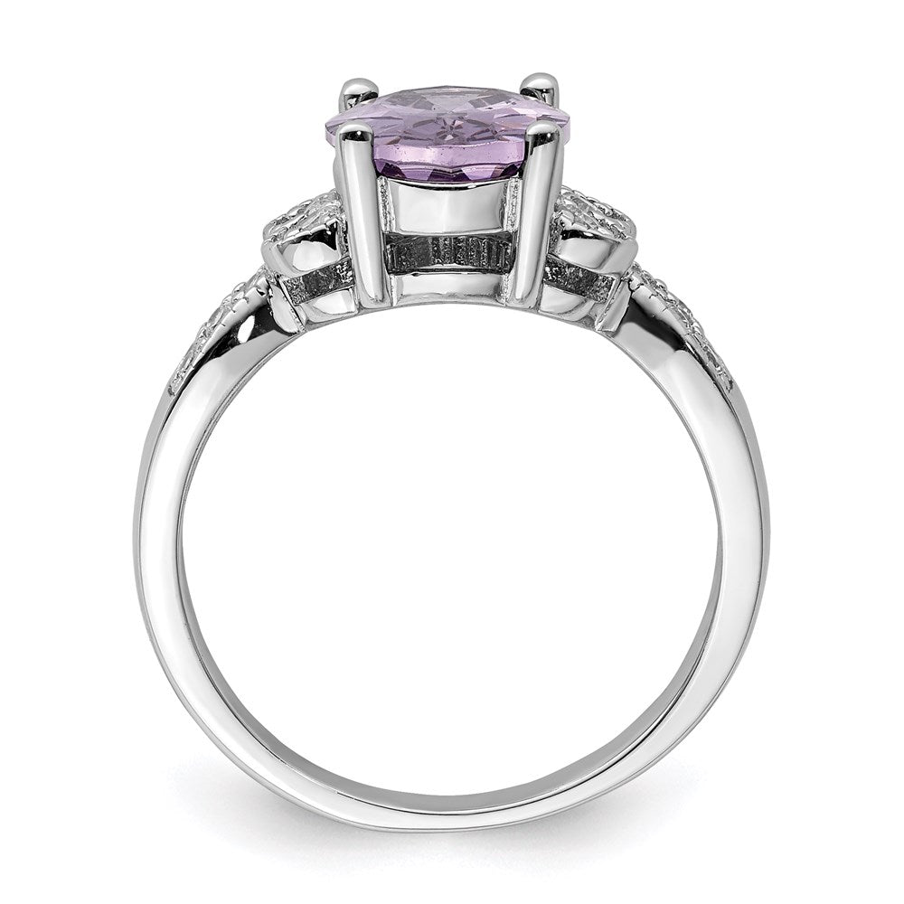 Sterlingsilber Lila und Klar Zirkonia Ring