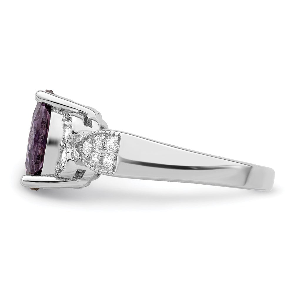 Sterlingsilber Lila und Klar Zirkonia Ring