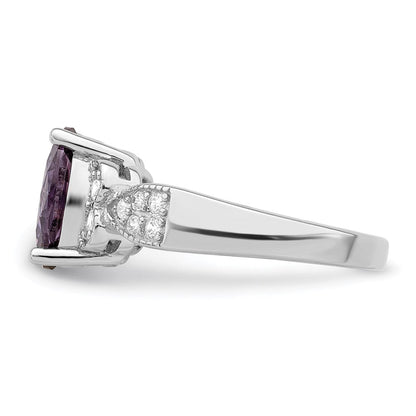 Sterlingsilber Lila und Klar Zirkonia Ring
