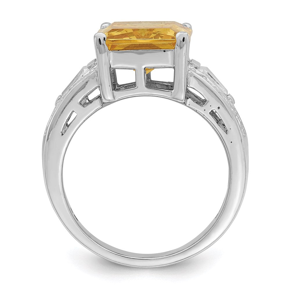 Sterlingsilber Gelb & Klar Zirkonia Ring