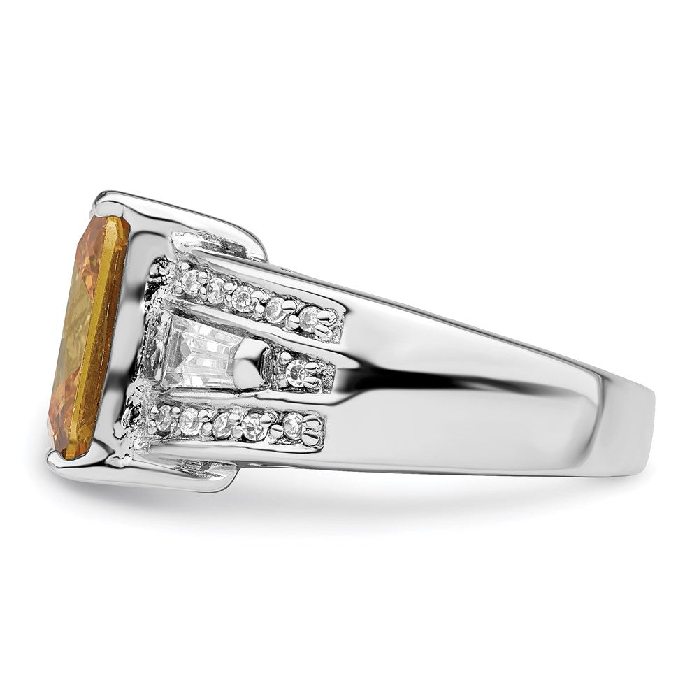 Sterlingsilber Gelb & Klar Zirkonia Ring