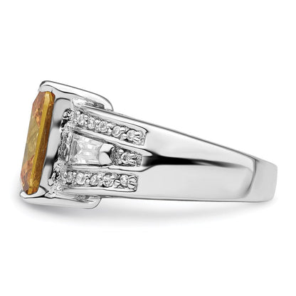 Sterlingsilber Gelb & Klar Zirkonia Ring