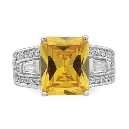 Sterlingsilber Gelb & Klar Zirkonia Ring